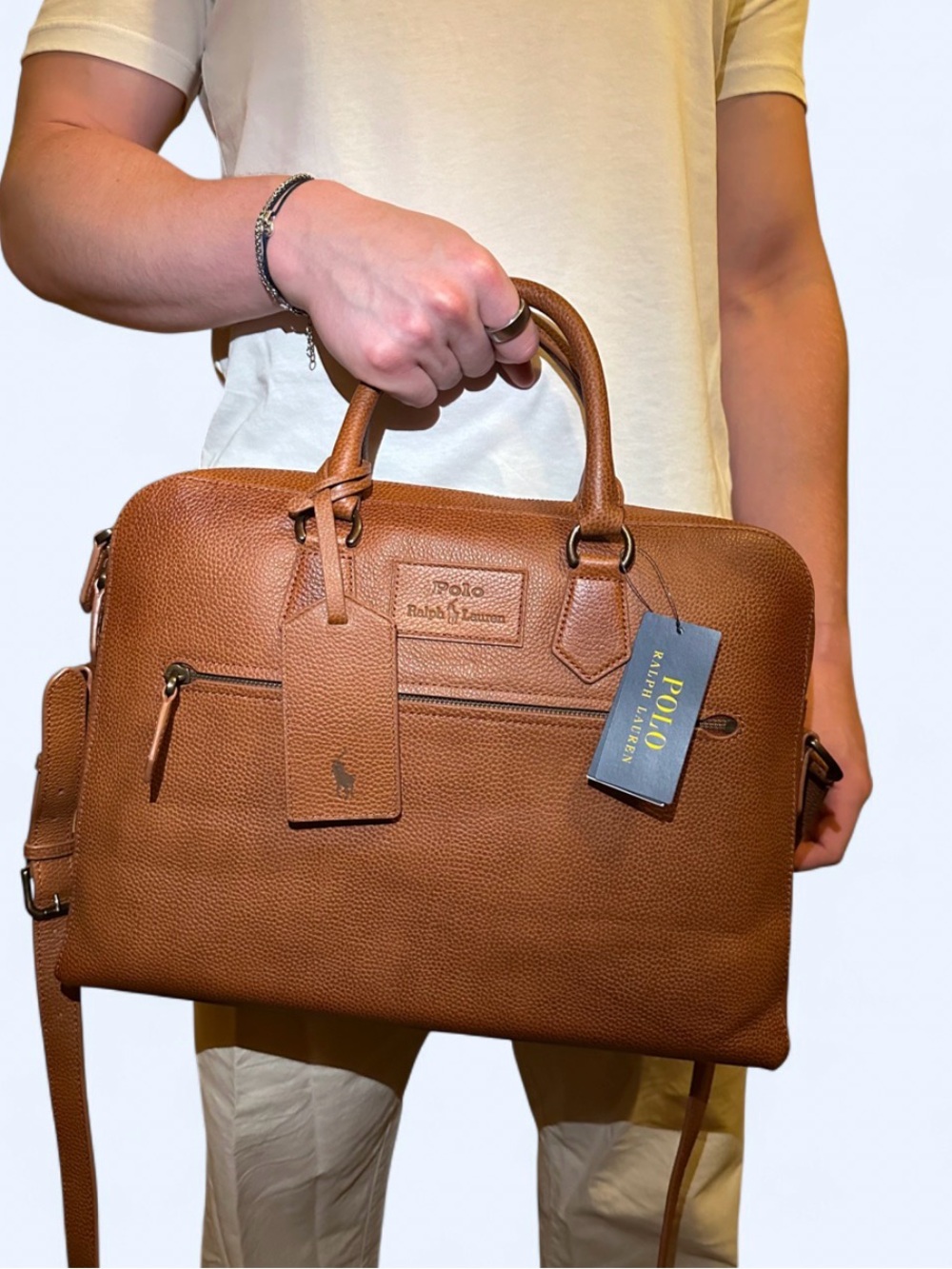 Polo by Ralph Lauren Brown Leather Briefcase - Picture 7 of 10